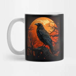 Red Moon Raven Black Crow Mug